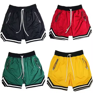 Pantalones cortos de entrenamiento de poliéster 100% hechos en Pakistán para hombres, pantalones cortos de malla de baloncesto deportivos de verano informales sólidos con logotipo personalizado para gimnasio - Product Image 5