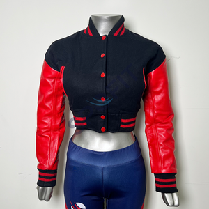 Blouson bomber en laine personnalisable pour femme avec broderie, style streetwear, style d'hiver, dernier design de mode - Product Image 2