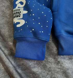 Sweat-shirts à capuche zippés en coton 100% respirant, 420 g/m², avec impression personnalisée streetwear, effet délavé au soleil, patch en strass - Product Image 3