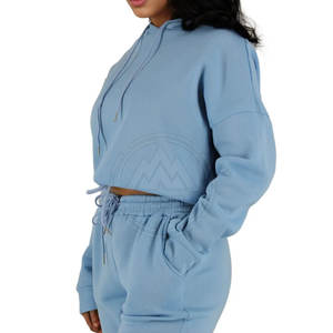 2025 New Style Custom Made <b>Women</b> Crop Top Track Suit Private Label Winter Wear <b>Women</b> Crop Top Track Suits <b>Set</b> - Product Image 2