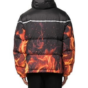 เสื้อโค้ทปลาปักเป้าพิมพ์ลายไฟสำหรับฤดูหนาวใส่ได้ทั้งชายและหญิงผ้าถักสำหรับตกแต่งกระเป๋า - Product Image 5