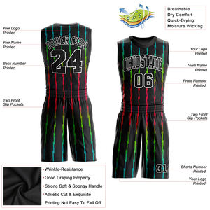 Conception personnalisée de haute qualité Kit d'uniforme de basket-ball pour hommes Tissu à séchage rapide Look professionnel Ensemble de shorts de couleur noire avec logo - Product Image 3