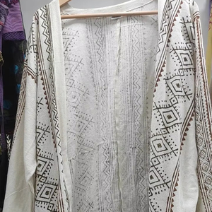 100% coton imprimé broderie Readymade Kimono robe Style décontracté lisse doux cordon fermeture respirant pour l'été printemps - Product Image 1