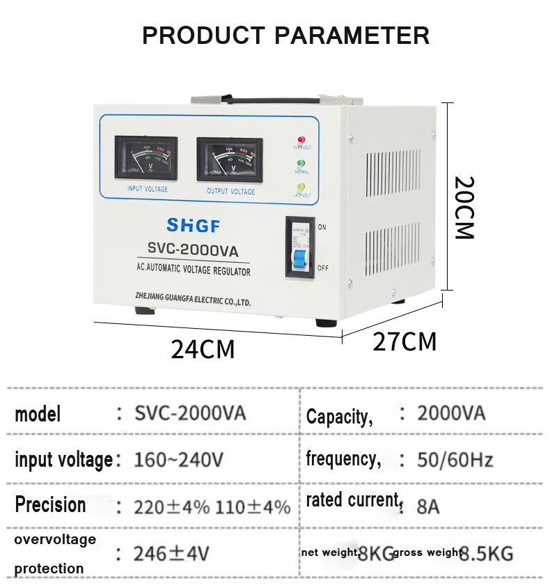 Single Phase Automatic AVR Voltage Regulator Stabilizer AC, 220V