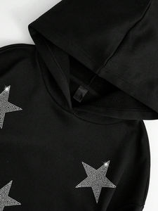 Designer haute Performance fait à manches longues strass sweats à capuche 2025 hiver chaud hommes épais polaire brodé à capuche - Product Image 4