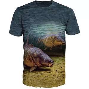 Venta al por mayor de camisas de pesca de manga corta sublimación poliéster en blanco rendimiento camisa de pesca para hombres ropa deportiva - Product Image 4