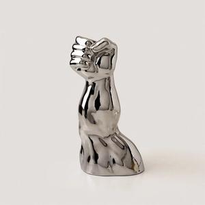 ใหม่สีขาวประติมากรรมออกแบบโต๊ะโลหะแจกันดอกไม้ตกแต่งงานแต่งงานตกแต่งโลโก้ที่กำหนดเองขนาดในราคาขายส่ง - Product Image 3