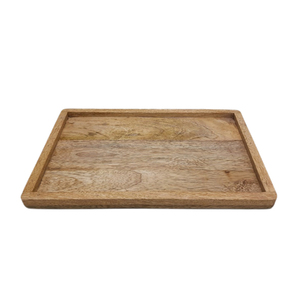 Autocollant de plateau carré en bois de mangue plateau de service en émail plateau décoratif naturel fournitures de Restaurant et d'hôtel de Style moderne - Product Image 4