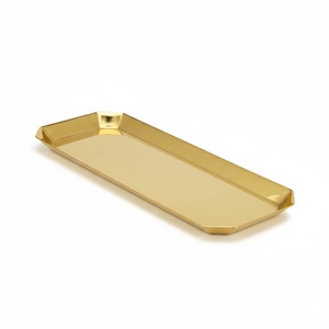 Bandeja de Servicio Rectangular de Acero Inoxidable de Lujo, con Asa Dorada, Pulido Espejo, para Uso en Hoteles y Catering - Product Image 6