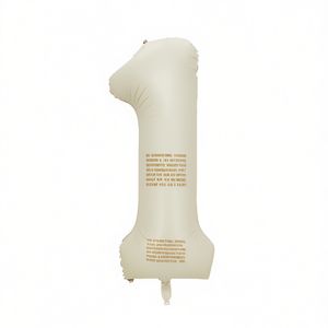 Globo de Fiesta con Número Color Crema N1, 100 cm, Bolsa de 12 Unidades - Product Image 2