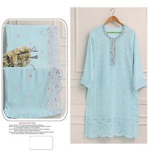 Traje Palazzo paquistaní estilo Bollywood con vestido de red suave bordado para colección de bodas - Product Image 3