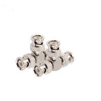 Connecteur coaxial RF en T à 3 voies, prise mâle BNC vers double prise mâle BNC, adaptateur coaxial RF en cuivre 50 OHM 0-6GHz