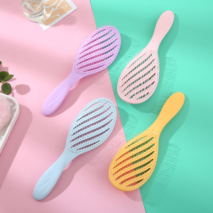 Thông Hơi Bàn chải tóc Detangling bàn chải Detangler Bàn chải tóc khô ướt cong tạo kiểu tóc thợ cắt tóc salon làm tóc tạo kiểu tóc công cụ - Product Image 4