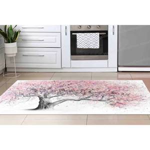 Alfombra Estampada - Diseño de Pintura de Árbol Rosa para Sala de Estar, Alfombra de Chenilla - Product Image 5