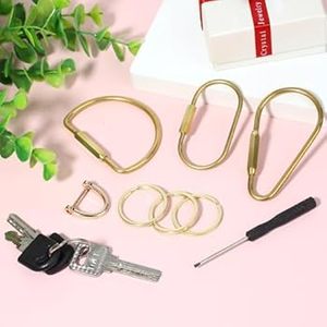 คลิปหนีบพวงกุญแจโลหะรูปไข่สีทองเข้ม สำหรับอุปกรณ์เสริมกระเป๋า - Product Image 3