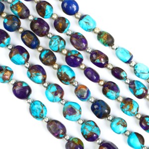 Cuentas Sueltas de Turquesa Azul Mohave AAA, Cuentas de Piedras Preciosas Sueltas para la Fabricación de Joyas, por Mayorista Indio - Product Image 1