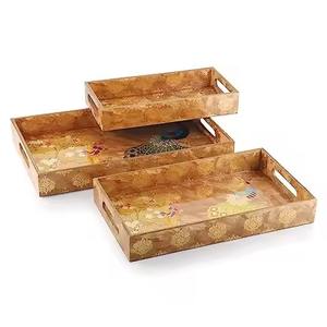 Bandeja de Servir de Madera Hecha a Mano, Ecológica y Duradera, Moderna, Decorativa y Multifuncional para el Desayuno - Product Image 4