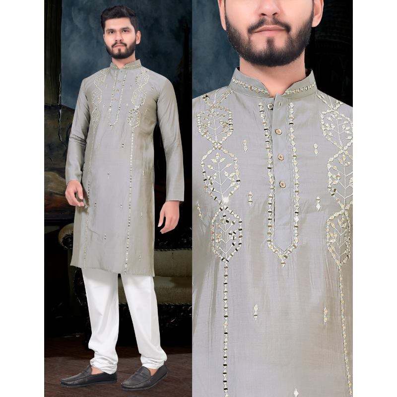 Pakistani Wedding Kurta for Men Premium Silk Design