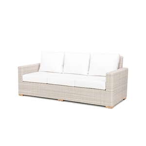 Modern Design Garden <b>Sofa</b> Set Solid Teak <b>Wood</b> <b>Frame</b> with Woven Synthetic Rattan Cushion for Indoor & Outdoor Use - Product Image 3