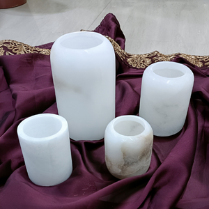 Fresh Collection Alabaster Stone Votive Holder Designer Collection Elite Choice Estilo sofisticado Artesanal Hecho a mano - Product Image 6