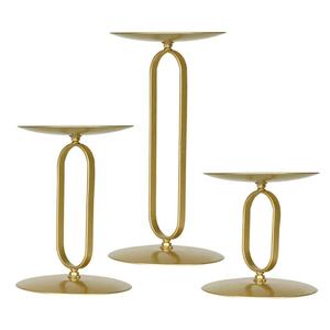 Luxurious Double-Legged Candle Holder with Round <b>Top</b> Base Raise Structured Tabletop for Home Decoration Available <b>Metal</b> Material - Product Image 1