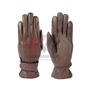 Gants d'équitation en cuir durable de qualité supérieure, imperméables, pour adultes, ajustement personnalisé, adhérence antidérapante, paumes renforcées, sports équestres - Product Image 1
