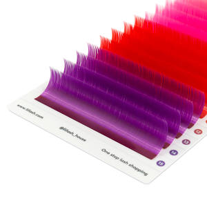 Pestañas de volumen de colores, extensiones de pestañas de seda de colores personalizadas, clásicas C CC D DD, embalaje de pestañas al por mayor - Product Image 3