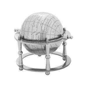 Globo de plata soporte decorativo elegante globo de Metal con soporte Circular recuerdo promocional artículos de regalo acento Globestand hecho a mano - Product Image 5