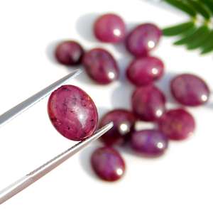 Cabujón de rubí de estrella Natural, piedra preciosa suelta, cristal curativo, rubí, Estrella sedosa, corindón, familia de cristal, lote de colgante de piedra de nacimiento de julio - Product Image 1