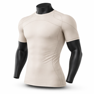 Camiseta de Compresión Personalizada para Hombre, Gimnasio, Fitness, Secado Rápido, Deportiva, Ajustada, Manga Corta, para Entrenamiento, Running, Protección UV, OEM - Product Image 3