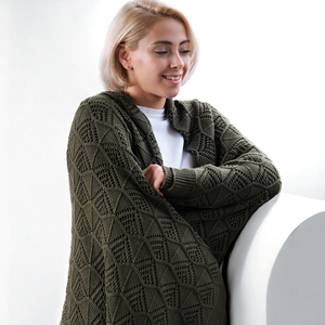 100% Tencel Lenzing Lyocell EMILY Manta 130*150 Cm Producción especial Fibra Crochet Cable Manta Productos para el hogar más vendidos - Product Image 3