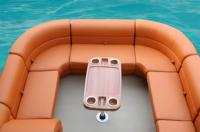 Bateau ponton double pont en aluminium Kinlife de 30 pieds avec canapé de luxe, cuisine complète et salle de bain pour 20 personnes, idéal pour les événements en extérieur