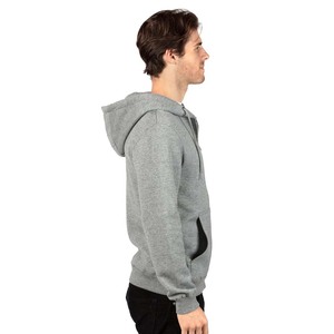 Heather Grey personnalisé fermeture éclair polaire gros Hoodies homme - Product Image 3