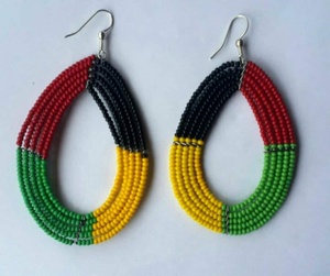Pendientes Largos de Cuentas Bordadas Estilo Bohemia, Diseño Novedoso, Regalo Religioso Cristiano, Artesanía de Bordado con Cuentas de Semillas - Product Image 2
