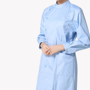 Robe d'hôpital Robe bleue de patient Robe de patient Robe fendue à manches longues Vêtements de patient rayés Pantalon de gommage - Product Image 3