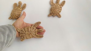 ชุดของตกแต่งแขวนผนังรูปเต่าทำจากหวาย, ของตกแต่งผนังสไตล์ทะเลทำจากหวาย, ของตกแต่งบ้านริมชายหาด, ของเล่นสำหรับเด็กทารก, ราคาดีที่สุดในเวียดนาม - Product Image 2