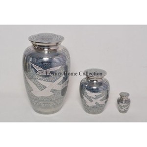 Urnas y macetas de cenizas duraderas de Metal de Color plateado y dorado, ataúd funerario hecho a mano de Metal decorativo y suministros de ollas de ataúd - Product Image 4