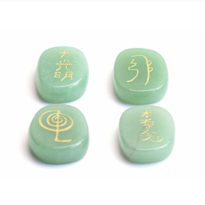 Usui reiki – Aventurine verte avec palmier Feng Shui reiki, ensemble de symboles, pierre naturelle, guérison, cristal usui, pierre précieuse reiki, vente en gros - Product Image 5