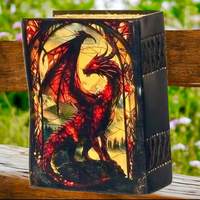 Carnet Grimoire Dragon Animal Fait Main 400 Pages en Cuir Véritable avec Papier à Bords Frangés Style Arbre de Vie – Cadeau Fête des Mères Classique