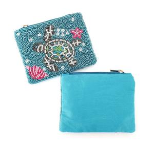 Handmade Ethnic Mini <b>Wallet</b> <b>Girls</b> Colorful Beaded Zipper Closure Coin Pouch Seed Beads Embroidery Designed Fabric - Product Image 2