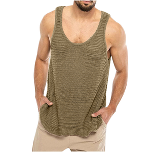 Breathable Men's Hip Hop <b>Mesh</b> Custom Badge Tank <b>Top</b> Sleeveless with Eco-Friendly Quick Dry Features - Product Image 6