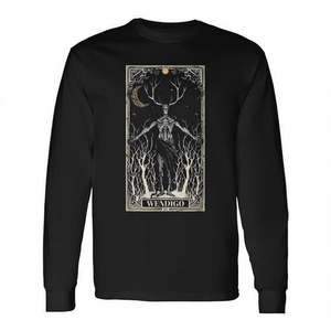 Camiseta promocional de manga larga con diseño de criatura legendaria del monstruo Wendigo, criptozoología, criptid - Product Image 2