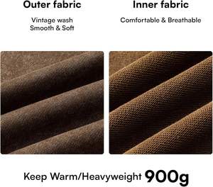 Wholesale Vintage Wash Brown Pullover Hoodie With Kangaroo Pocket Unisex Oversized Cotton Fleece Casual Streetwear - Product Image 3