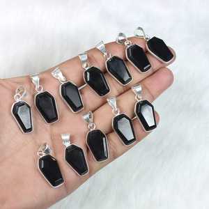 สินค้ามาใหม่จี้925สีเงินแท้จี้โลงศพสีดำโอนิกซ์ธรรมชาติเครื่องประดับแฟชั่นงานแฮนด์เมดสำหรับผู้หญิง - Product Image 4