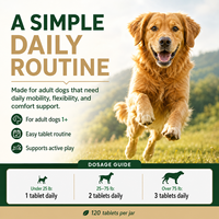 Comprimés pour la Flexibilité Articulaire Canine MSM & Acide Hyaluronique – Confort Quotidien pour la Santé des Chiens – Fabricant – Faible MOQ – OEM