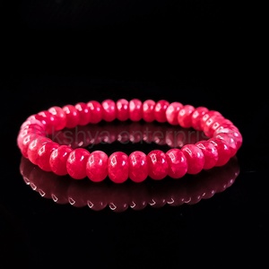 Bracelet de perles en forme de rondelle de quartz rose naturel pour femmes Bracelet extensible fait main Bijoux de mode du fabricant indien - Product Image 4