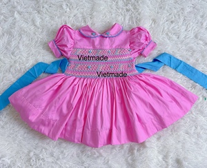 NOUVEAU Collection Printemps Robe smockée à la main pour tout-petits Filles Boutique Robes smockées pour bébés filles Vêtements bouffants pour bébés - Product Image 3