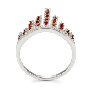 Bague en argent sterling plaqué rhodium avec grenat Anthill 0,41 ct, sertie clos, géométrique - Product Image 3