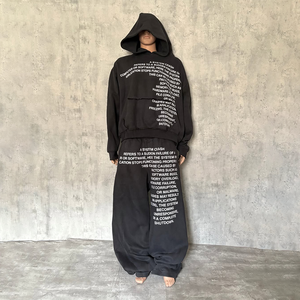 ชุด2ชิ้นกางเกงสเวตเตอร์โอเวอร์ไซส์ลำลองพิมพ์ลายตัวอักษรเสื้อผ้าแนวสตรีทแฟชั่นกอธิคสำหรับผู้ชายผู้หญิง - Product Image 1