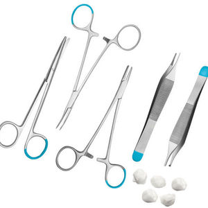 Kit de instrumentos quirúrgicos de base veterinaria profesional QNQ, tijeras de acero inoxidable, soportes de agujas, mango de bisturí, disección - Product Image 2